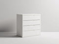 Cómoda 85x42x95 cm - Blanco - 4 cajones con tiradores integrados y diseño minimalista