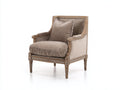 Sillón tapizado 78x84x98 cm - Beige-Marrón - Estilo clásico con estructura tallada