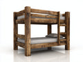 Litera de madera 205x105x170 cm - Marrón rústico - 2 niveles con escalera integrada y barreras de seguridad