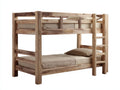 Litera de madera 210x100x170 cm - Madera natural - Dos niveles con escalera integrada para dormitorio juvenil