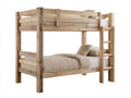 Litera de madera 200 x 100 x 180 cm - marrón claro - diseño de 2 niveles con escalera para dormitorio